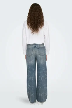 Only Jeans onlHope EX HW Wide Rhinst Dnm Tai D Medium blue denim Online