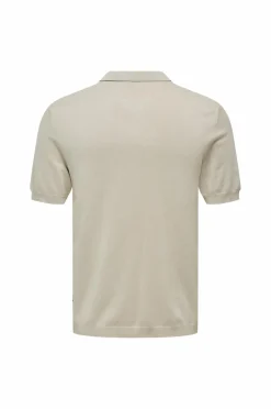 ONLY & SONS Poloshirt onsWyler Life Reg 14 SS Polo Knit Silver lining Hot