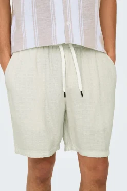 ONLY & SONS Shorts onsTel Linen Latham 0257 Shorts Cloud dancer New