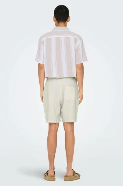 ONLY & SONS Shorts onsTel Linen Latham 0257 Shorts Cloud dancer New