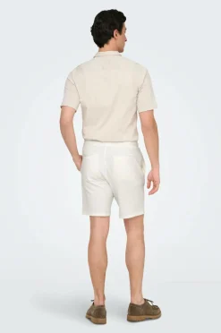 ONLY & SONS Shorts Onskian Life Reg Seersucker Shorts Cloud dancer Clearance