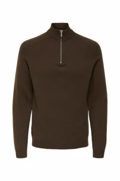 ONLY & SONS Trøje onsEdward Reg 7 Wool Half Zip Knit Demitasse Hot