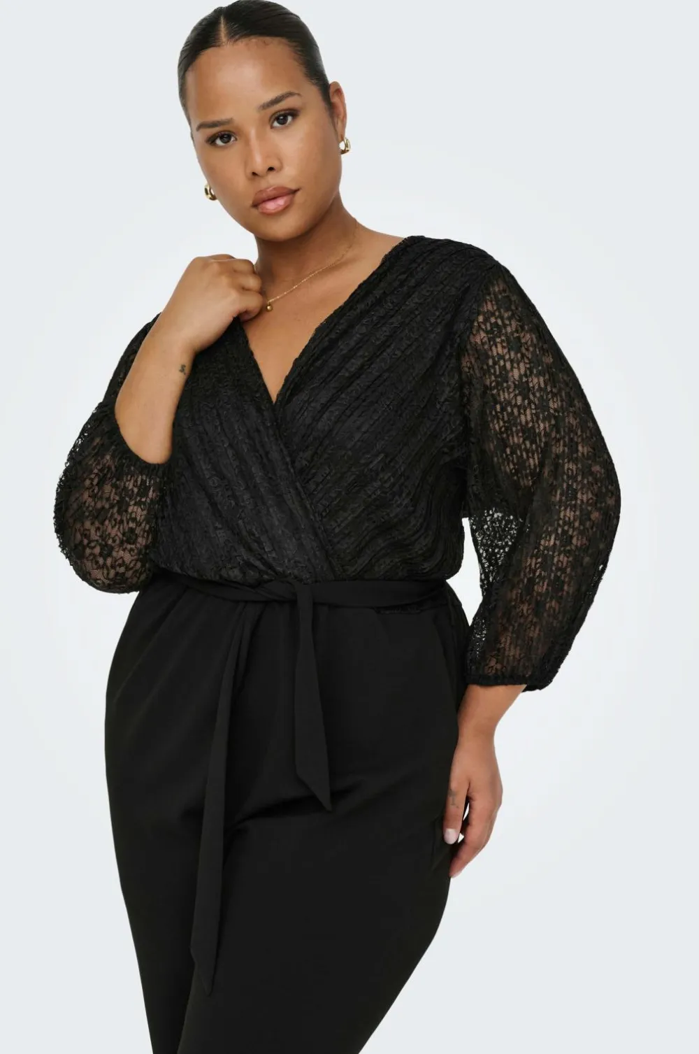 Only Carmakoma Buksekjole carBetsy 3/4 Wrap V-neck Jumpsuit Black Best