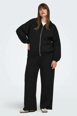Only Carmakoma Hættetrøje carScarlett LS Elastic Zip Black Best