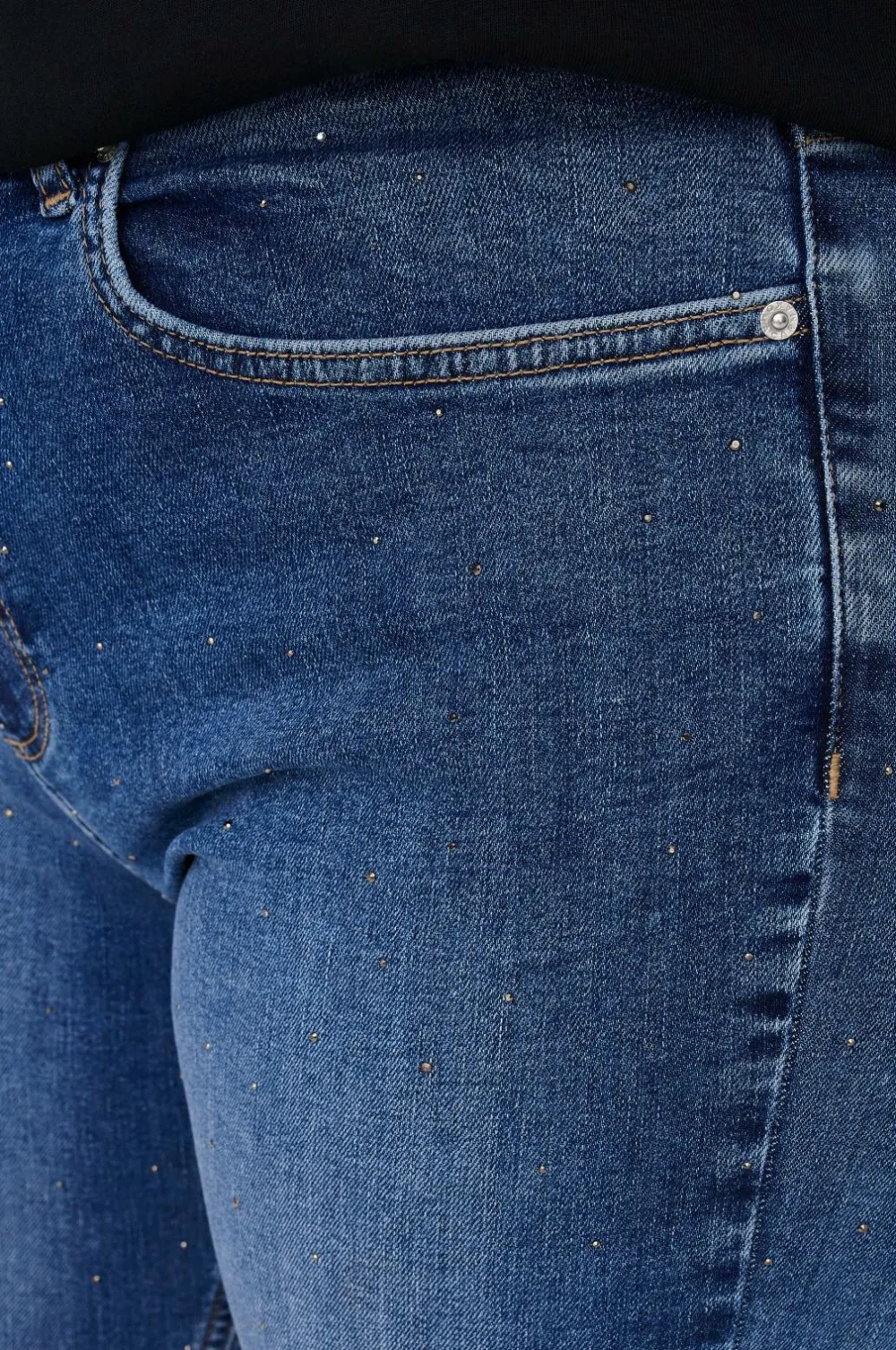 Only Carmakoma Jeans>Jeans carWilly HW Flared Rhinestone Medium blue denim
