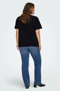 Only Carmakoma T-shirt carKita Life SS O-neck Jeans Black Hot