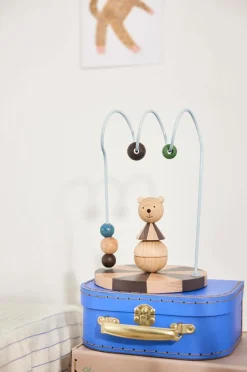 OYOY Living Design Cirkus Abacus Bear Natur, støvet blå Clearance