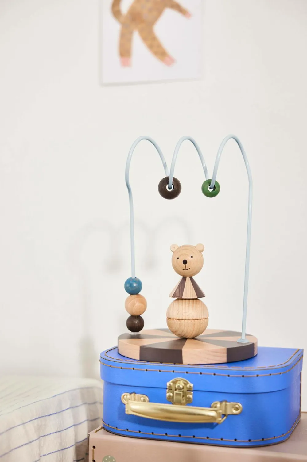 OYOY Living Design Cirkus Abacus Bear Natur, støvet blå Clearance