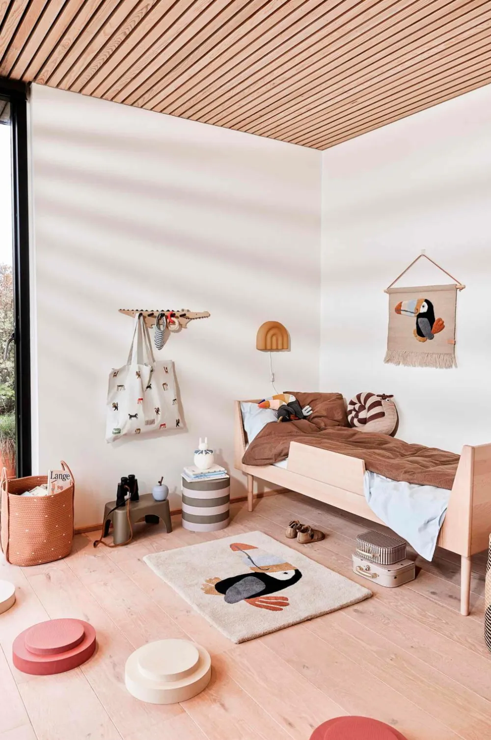 OYOY Living Design Børnemøbler|Småopbevaring>Mini kuffert - sæt med 2 Crocodile & Stripe Beige