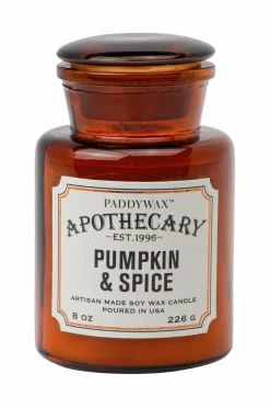Paddywax Apothecary Stearinlys i glaskrukke 8 oz / 226 g - Pumpkin Spice Mønstret Discount