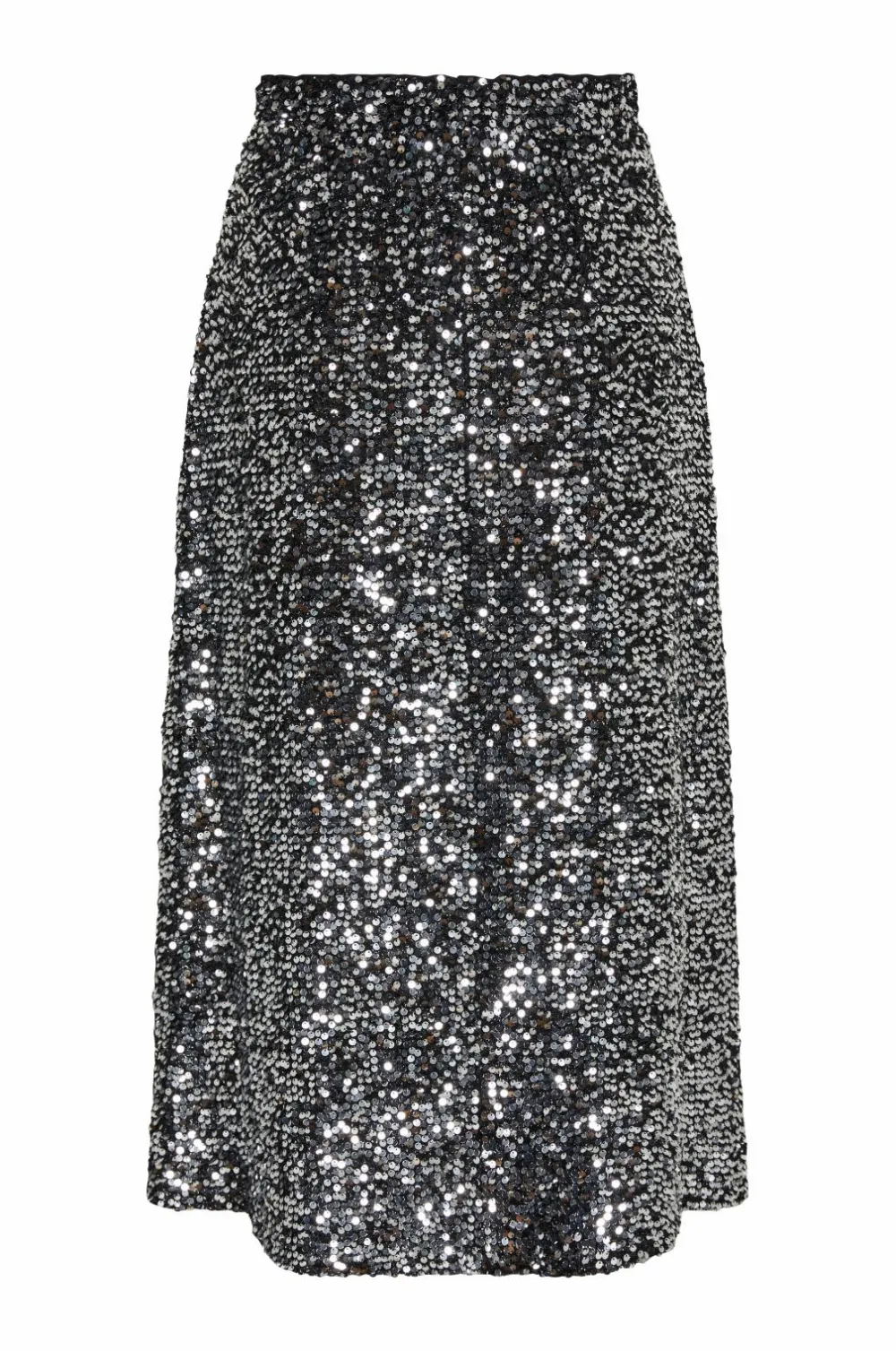 pieces Nederdele>Nederdel pcSerena Sequin HW Midi Skirt MM Sølvfarvet
