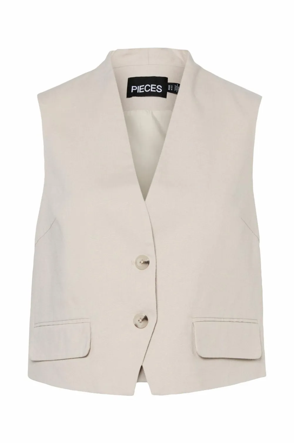 pieces Vest pcTiki Waist Coat Silver gray