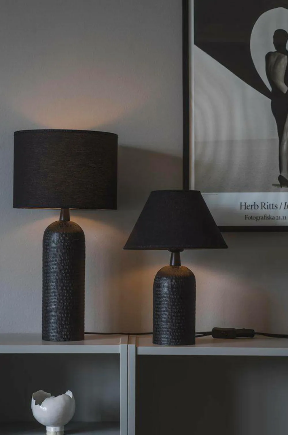 PR Home Lampefod Riley 38 cm Black mdf/metal