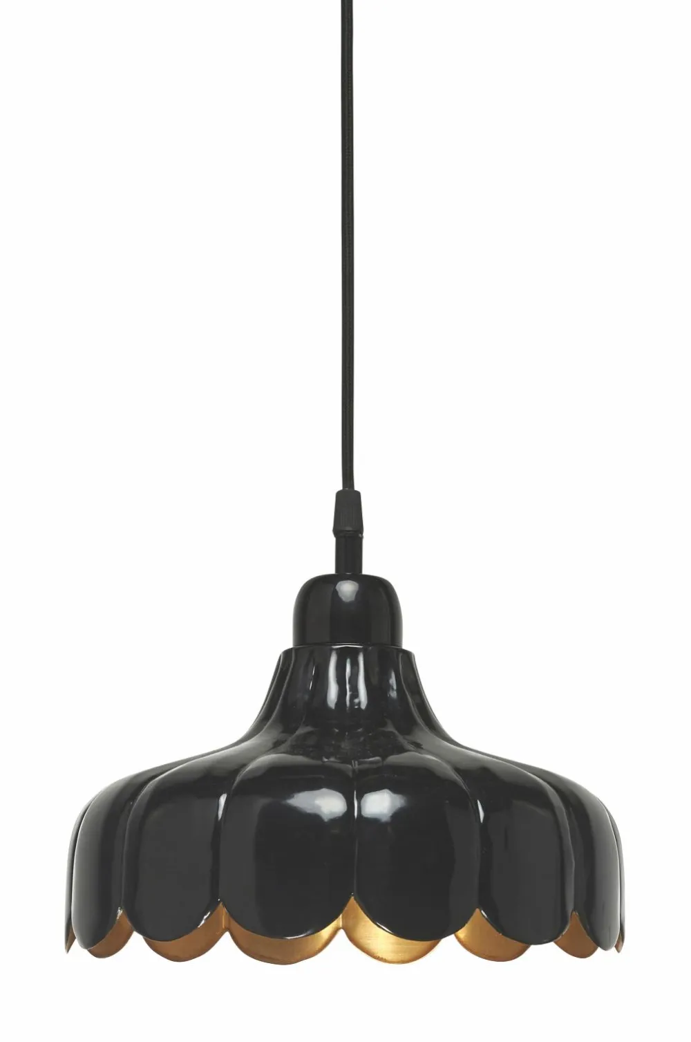 PR Home Pendler>Pendel Wells, 24 cm Sort/guldfarvet