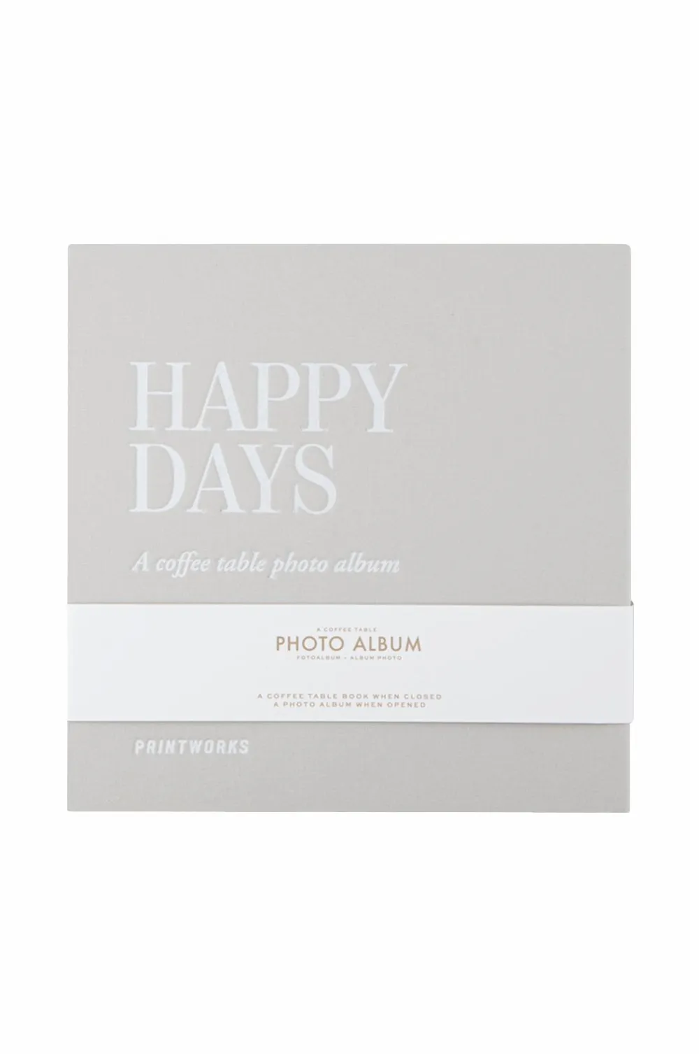 PRINTWORKS Pynteting>Fotoalbum - Happy Days (S) Lysegrå