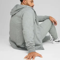 Puma Hættetrøje Ess No. 1 Logo Full-zip Hoodie FL Medium gray heather