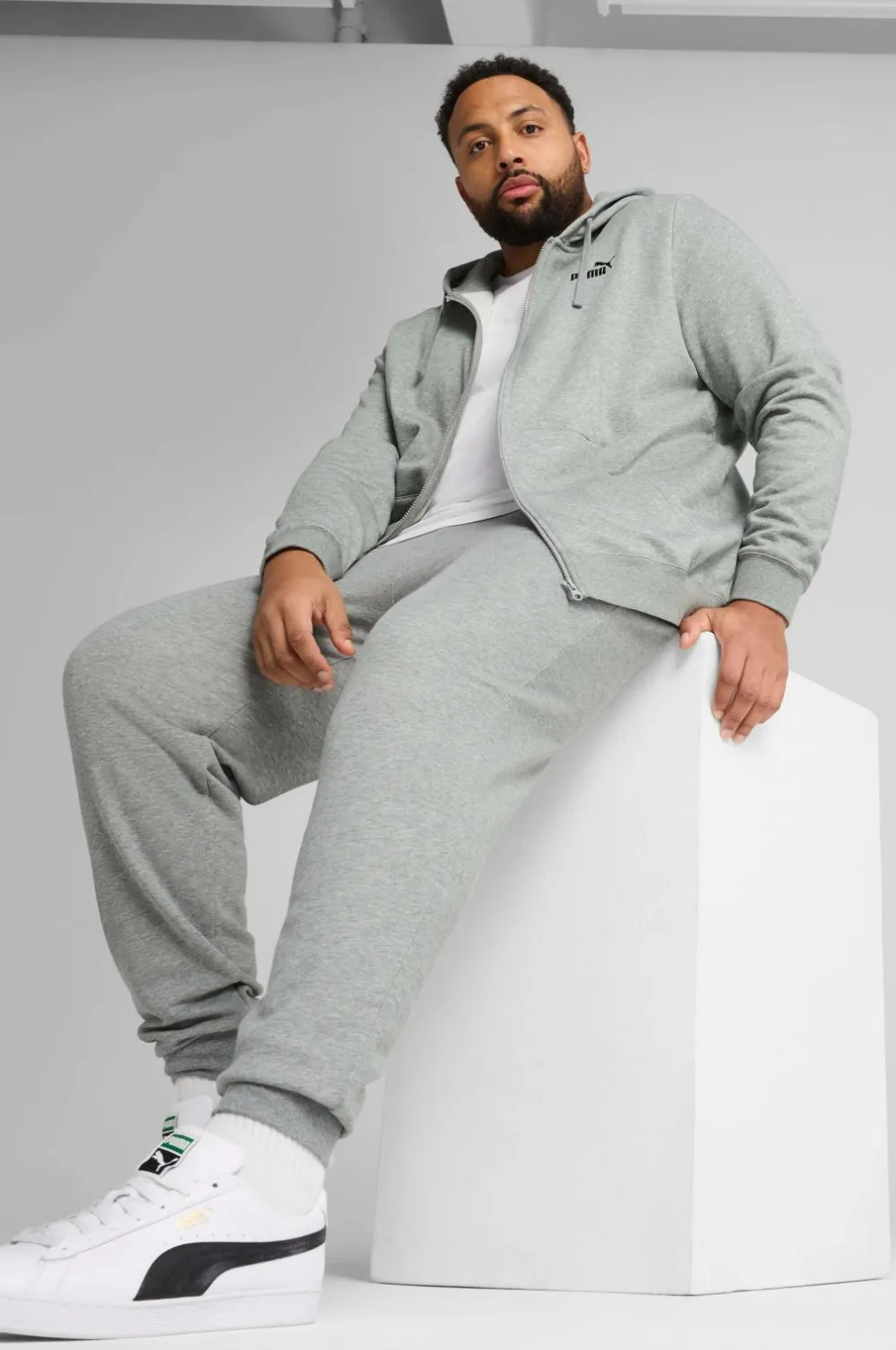 Puma Hættetrøje Ess No. 1 Logo Full-zip Hoodie FL Medium gray heather