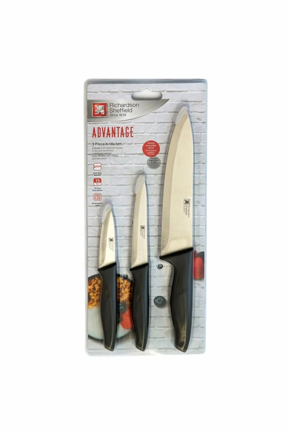 Richardson Sheffield Knivsæt Advantage 3 dele Black Best