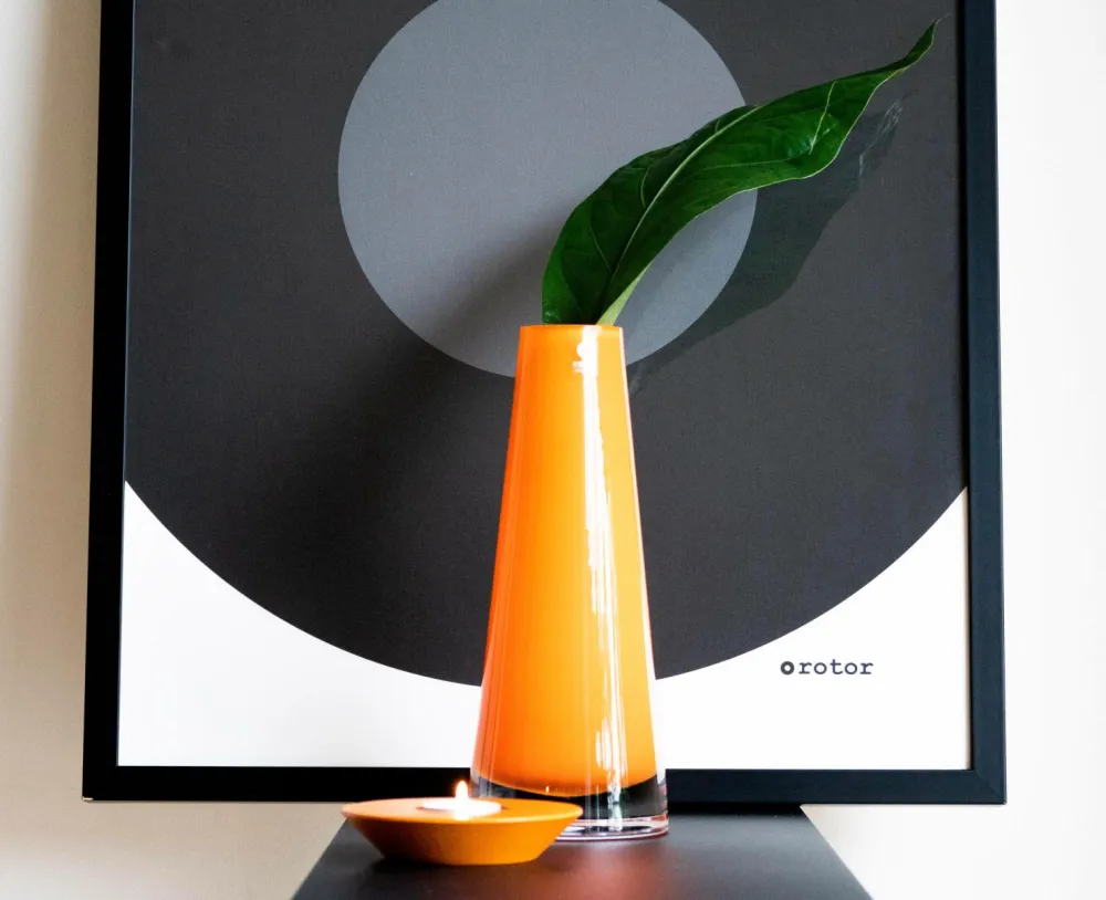 Rotor design Vaser>Glasvase Etage Orange