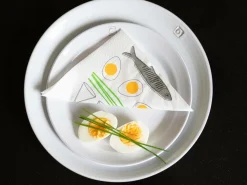 Rotor design Servietter Herring, æg og snaps 20-pak Hvid New