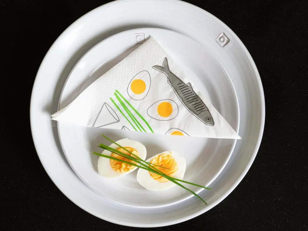 Rotor design Servietter Herring, æg og snaps 20-pak Hvid New
