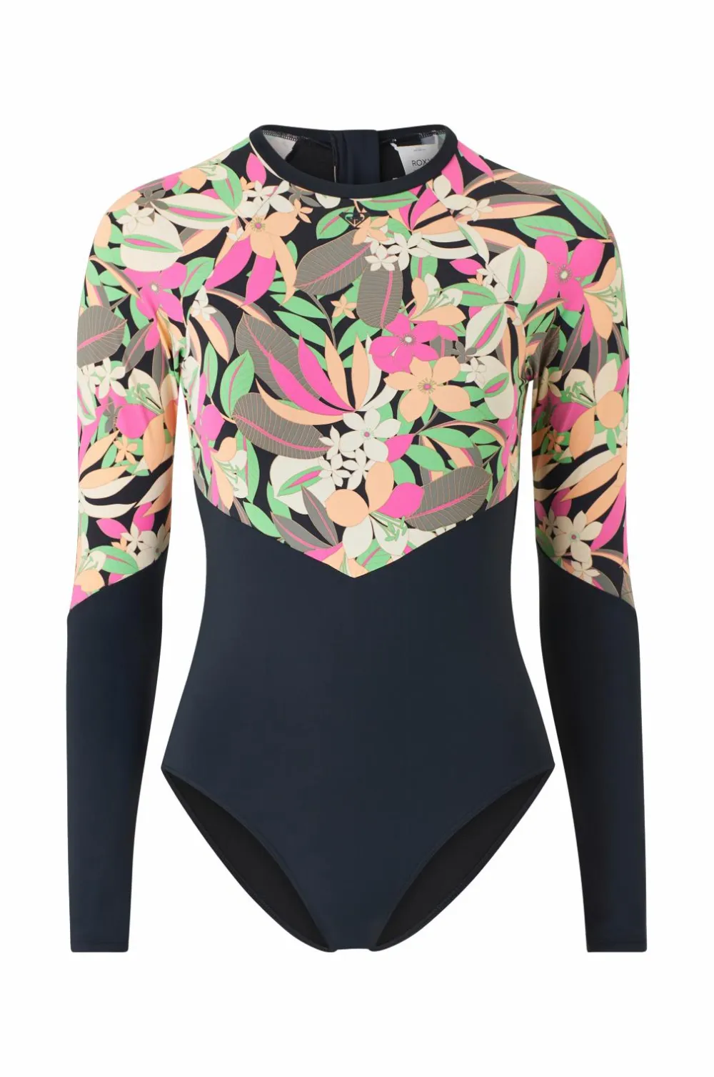 Roxy Badetøj|Badetøj>Badedragt Fashion LS Onesie 2 Anthracite palm song s