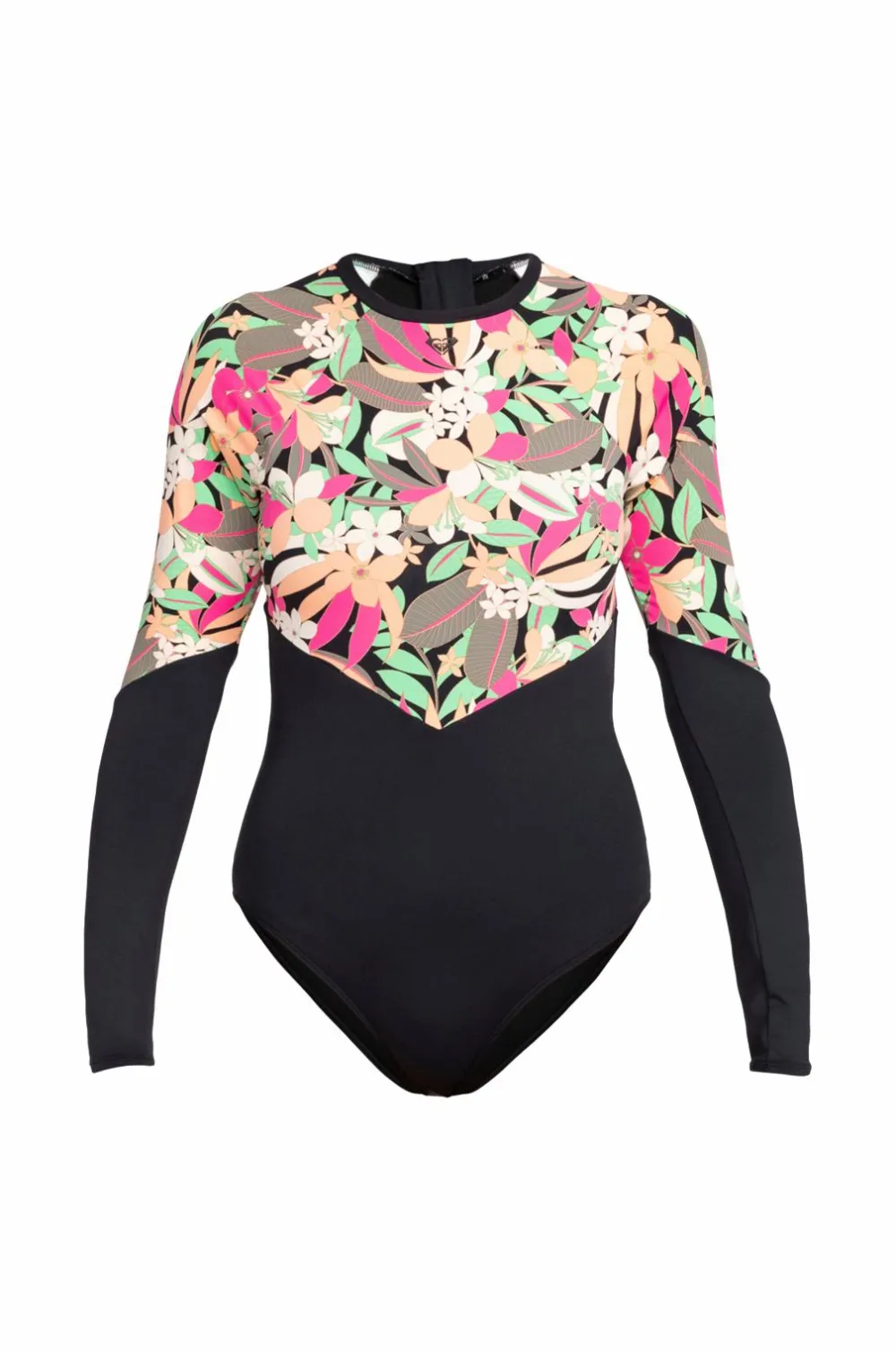 Roxy Badetøj|Badetøj>Badedragt Fashion LS Onesie 2 Anthracite palm song s