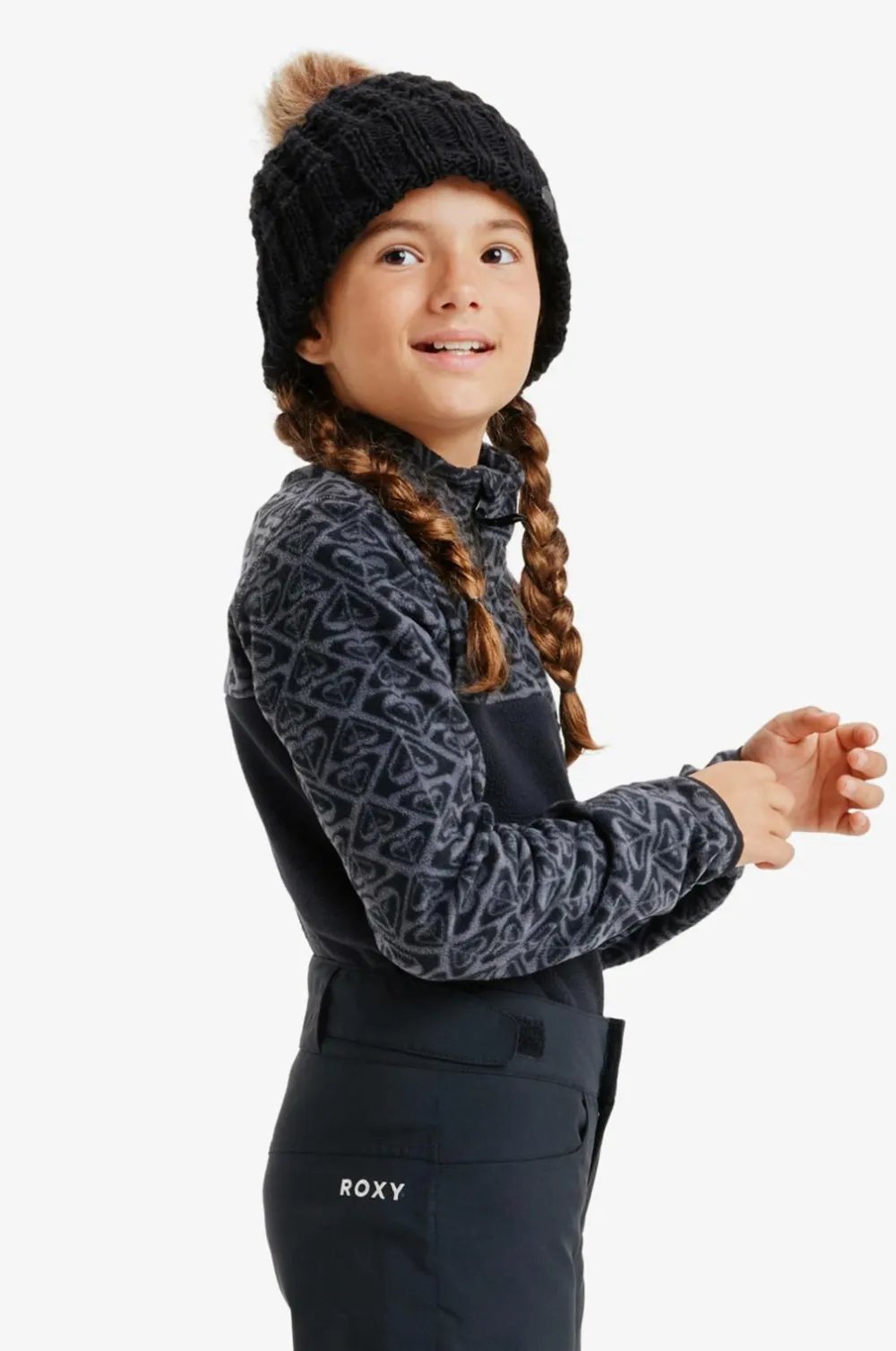 Roxy Trøjer & Cardigans>Fleecetrøje Whitecamp Half Zip True black roxygram tonal