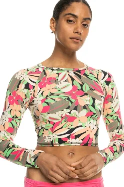 Roxy Trøje med solbeskyttelse / svømmetop PT LS Lycra Anthracite palm song s Online