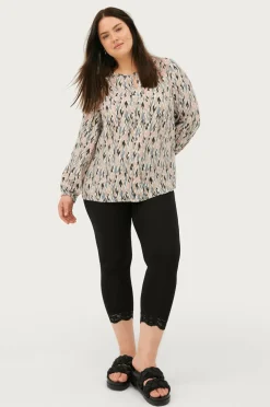 Sandgaard Leggings Oslo Leggings 3/4 With Lace Black Hot