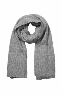 Selected FEMME Halstørklæde slfMaline Knit Scarf Medium grey melange New