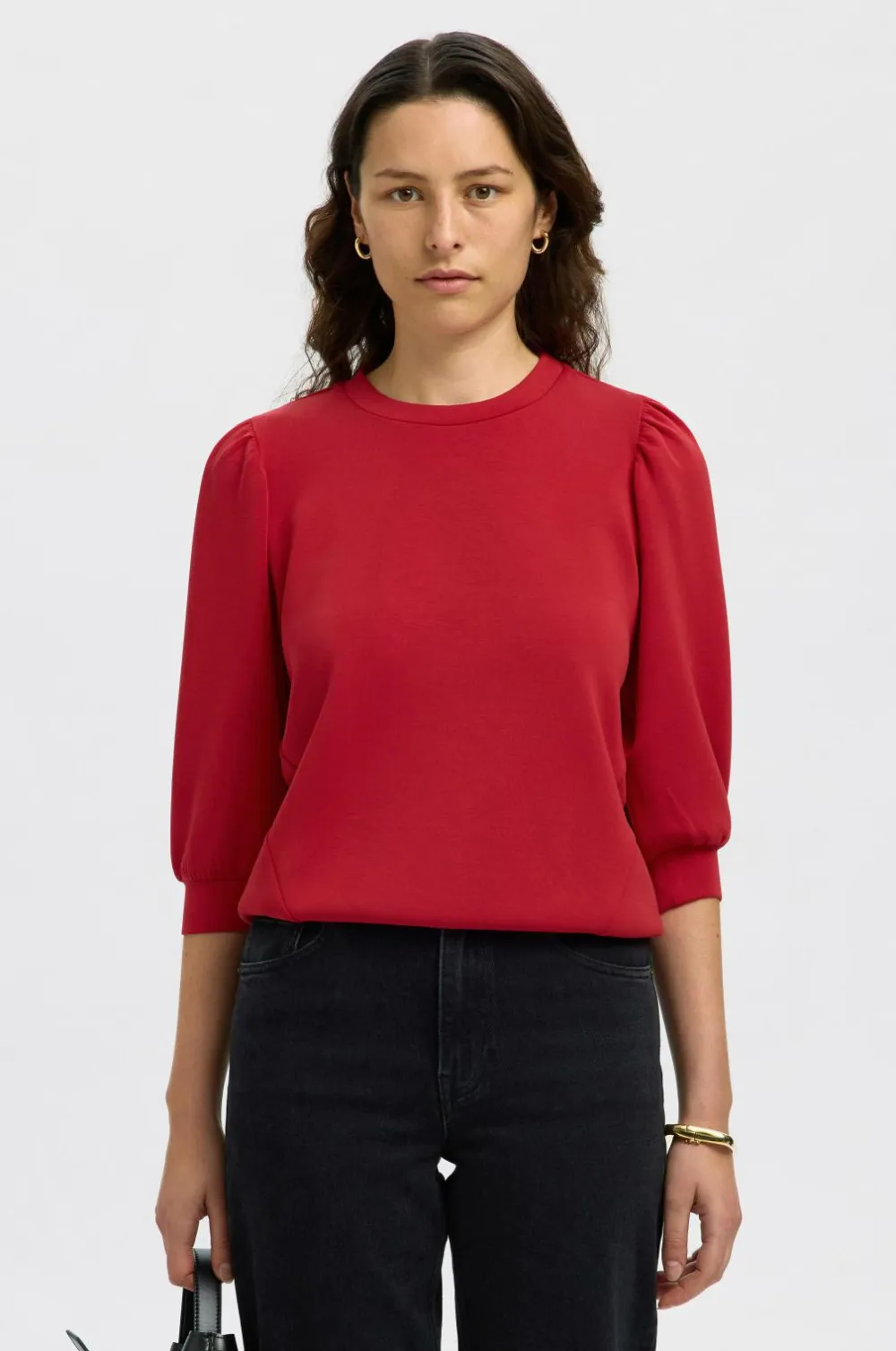 Selected FEMME Sweatshirts & Hoodies>Sweatshirt slfTenny 3/4 Sweat Top Equestrian red