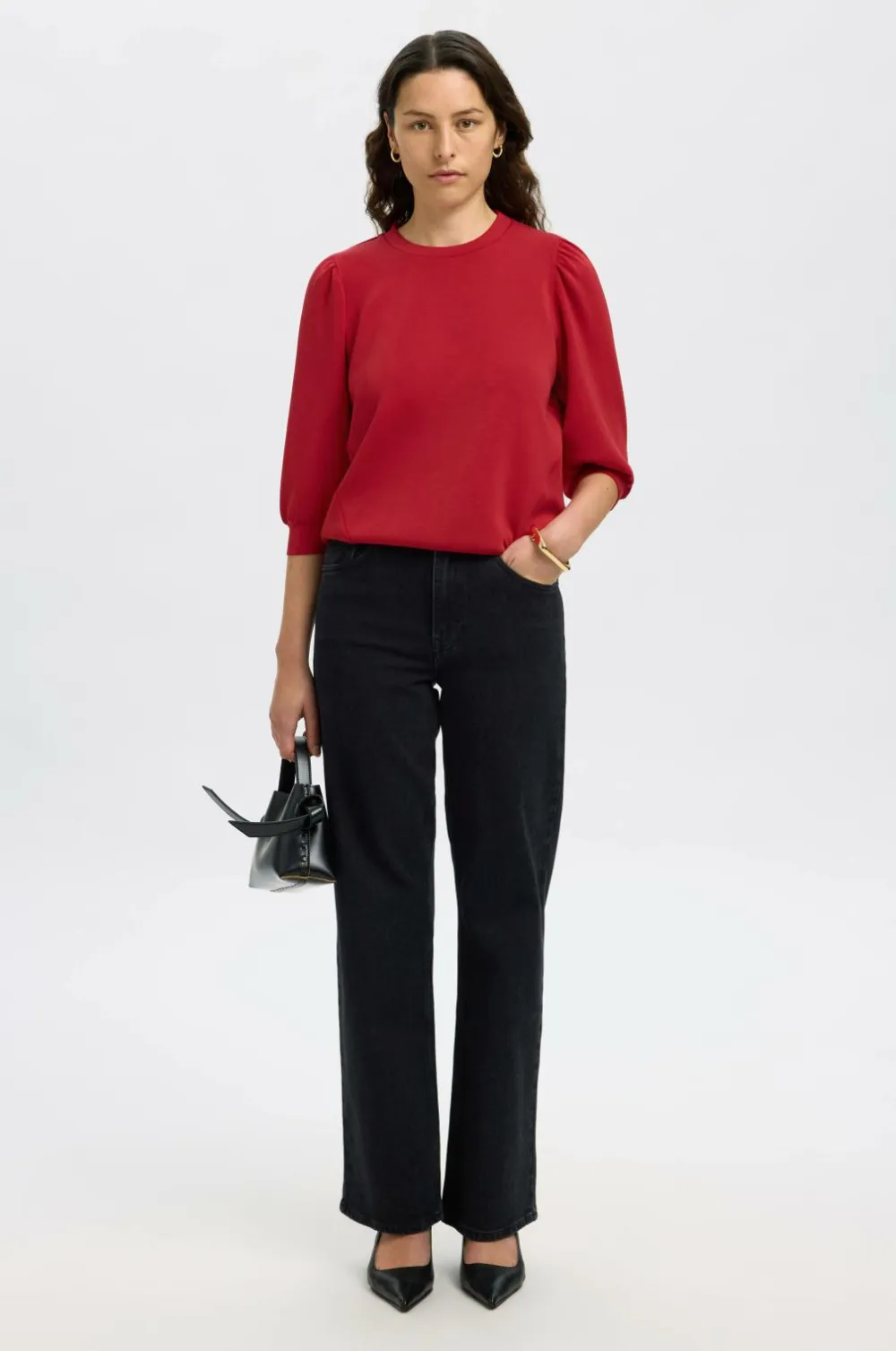 Selected FEMME Sweatshirts & Hoodies>Sweatshirt slfTenny 3/4 Sweat Top Equestrian red