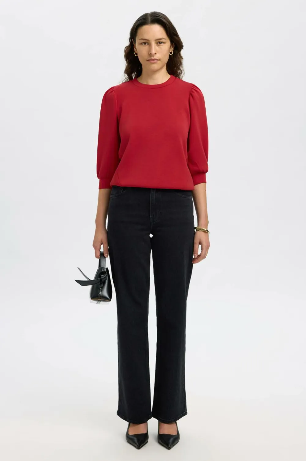 Selected FEMME Sweatshirts & Hoodies>Sweatshirt slfTenny 3/4 Sweat Top Equestrian red