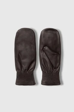 Selected FEMME Tommelhandsker slfOlga Padded Leather Mittens Delicioso Hot