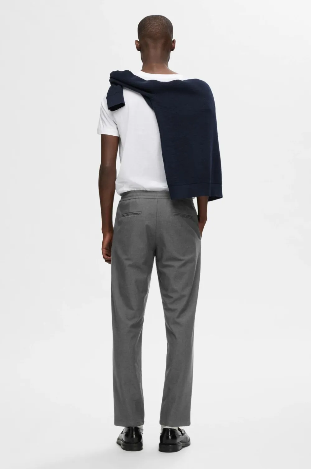 Selected HOMME Bukser Slh196-Straight Robert String Pant Grey melange Discount