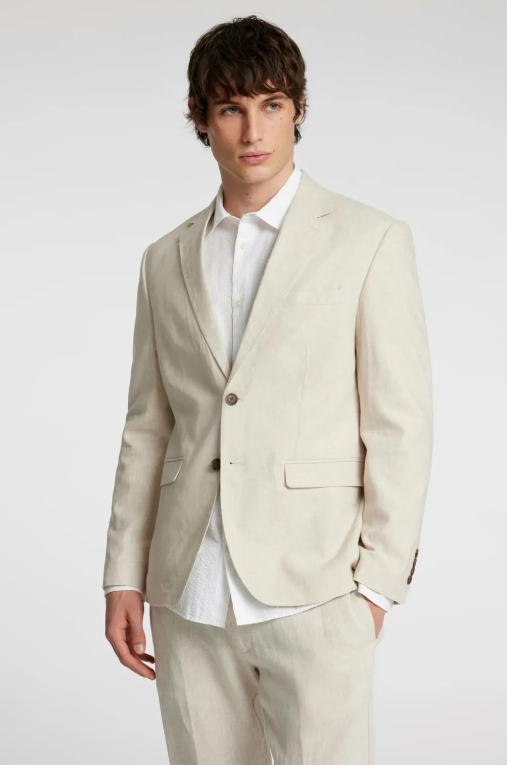 Selected HOMME Habitjakke slhReg-Malik Sun Blz Oatmeal Clearance