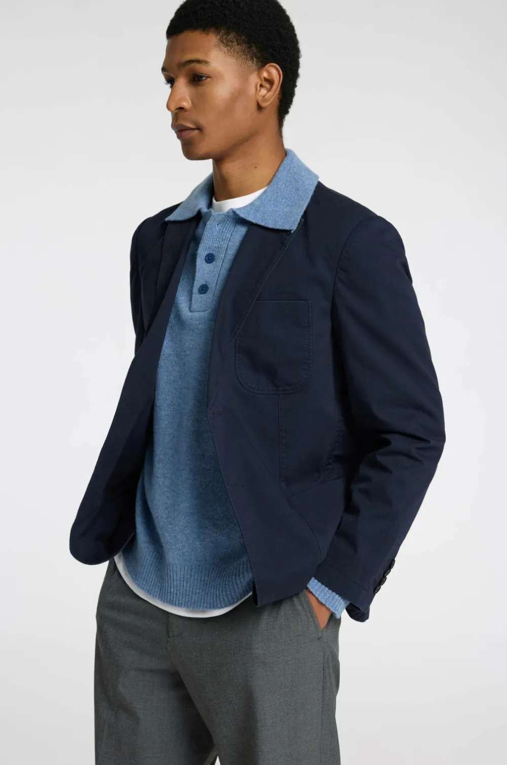 Selected HOMME Blazere & Jakkesæt>Habitjakke slhReg-Glen Washed Blz Dark sapphire