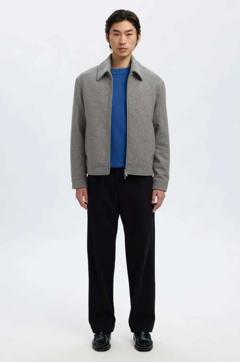 Selected HOMME Jakke slhPhilip Wool Blend Grey melange Outlet