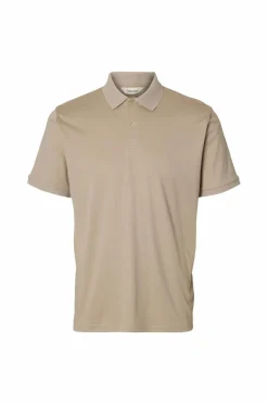 Selected HOMME Poloshirt slhFave Button SS Polo Oatmeal Best