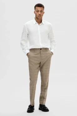 Selected HOMME Skjorte slhRegkylian-linen Shirt LS Classic White Best