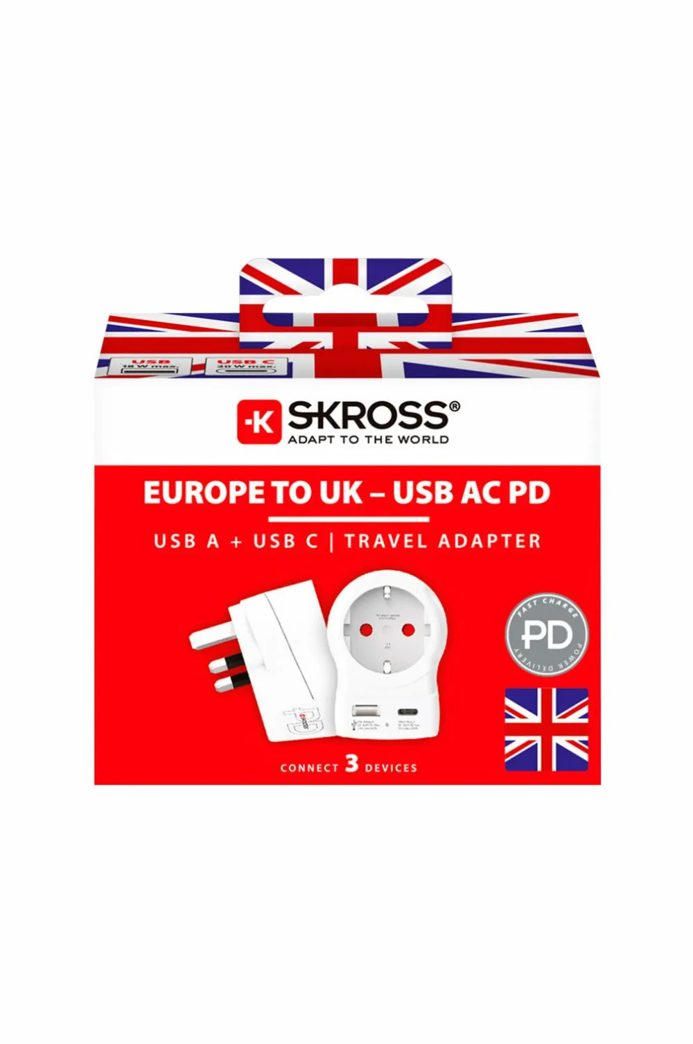 SKROSS Rejseadapter USB-A/USB-C 20W No color New