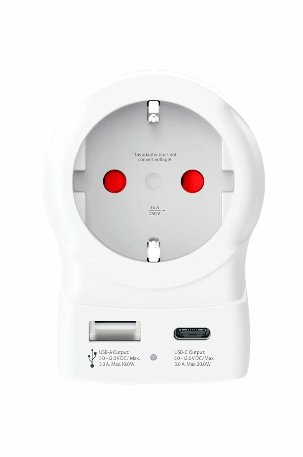 SKROSS Mobiltelefoner, Tablets & Tilbehør>Rejseadapter USB-A/USB-C 20W No color