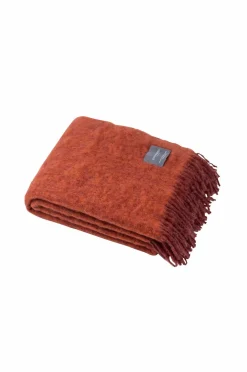 Stackelbergs Tæpper & Plaider>Plaid Mohair Blanket Melange Fired Earth / Jaffa Orange Melange