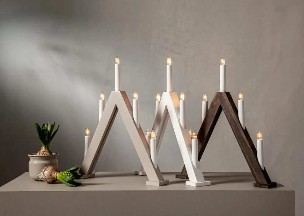 Star Trading Julebelysning>Lysestage Albo lille 41cm Hvid
