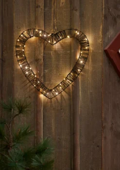 Star Trading Outdoordecoration Vicke Heart Brun Hot