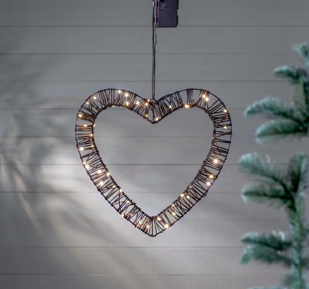 Star Trading Outdoordecoration Vicke Heart Brun Hot