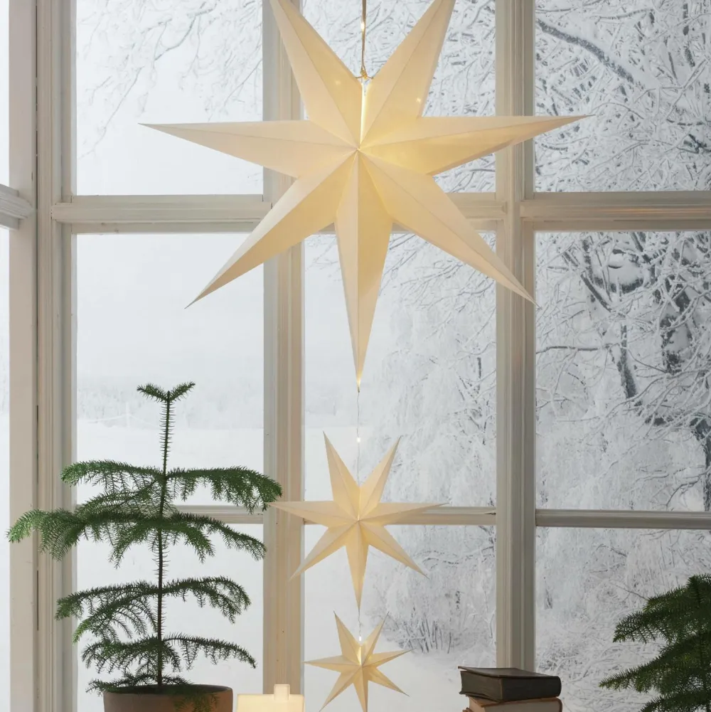Star Trading Julebelysning>Papirstjerne Cassie Hvid