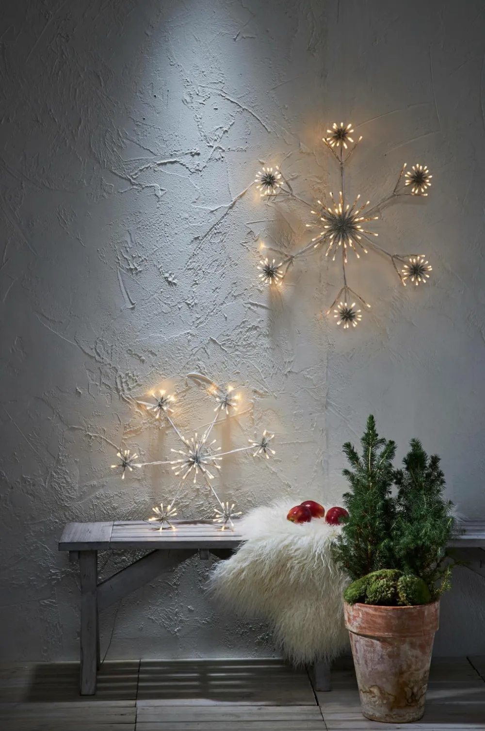 Star Trading Lyskæder>Siluet Flower Snowflake 50cm Hvid
