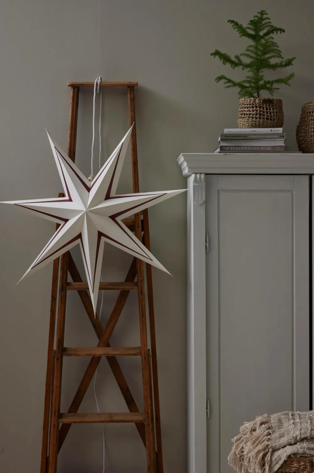 Star Trading Julebelysning>Stjerne Stribe 80cm Rød